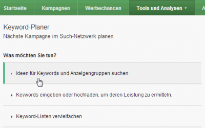 Google Keyword Planer als Keyword Tool für SEO nutzen