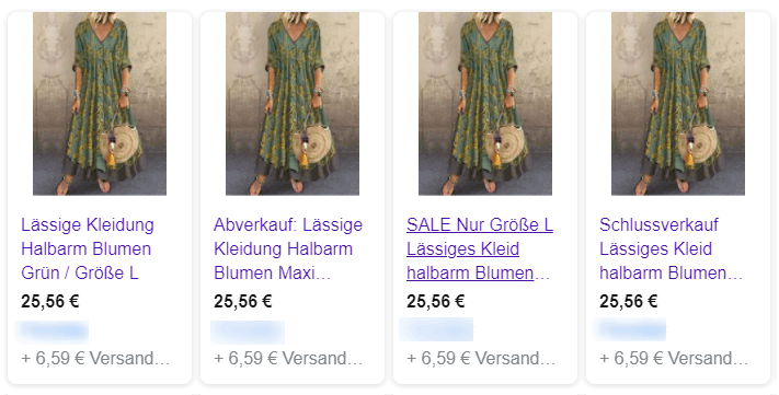 Google Shopping Anzeige Kleid 4 Titel