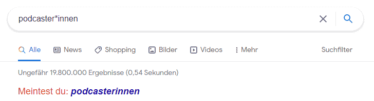 Google SEO gendern meinten sie